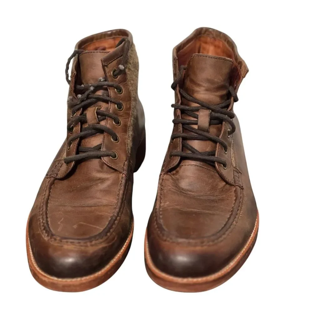 Warfield & Grand Joshua Brown Leather/Wool Chukka Boots‎ Lace-Up Men's 9.5 M EUC